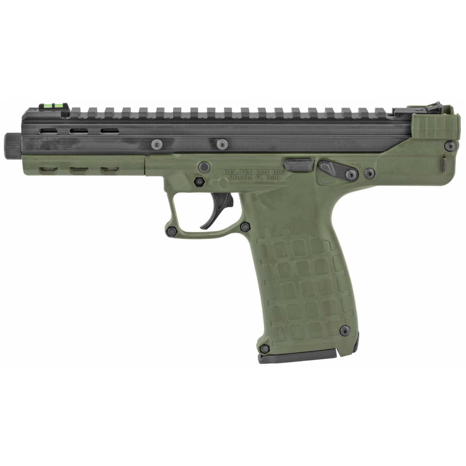 Kel Tec Cp33 22 Lr 55 33 Round Od Green Polymer Grip Fiber Optic