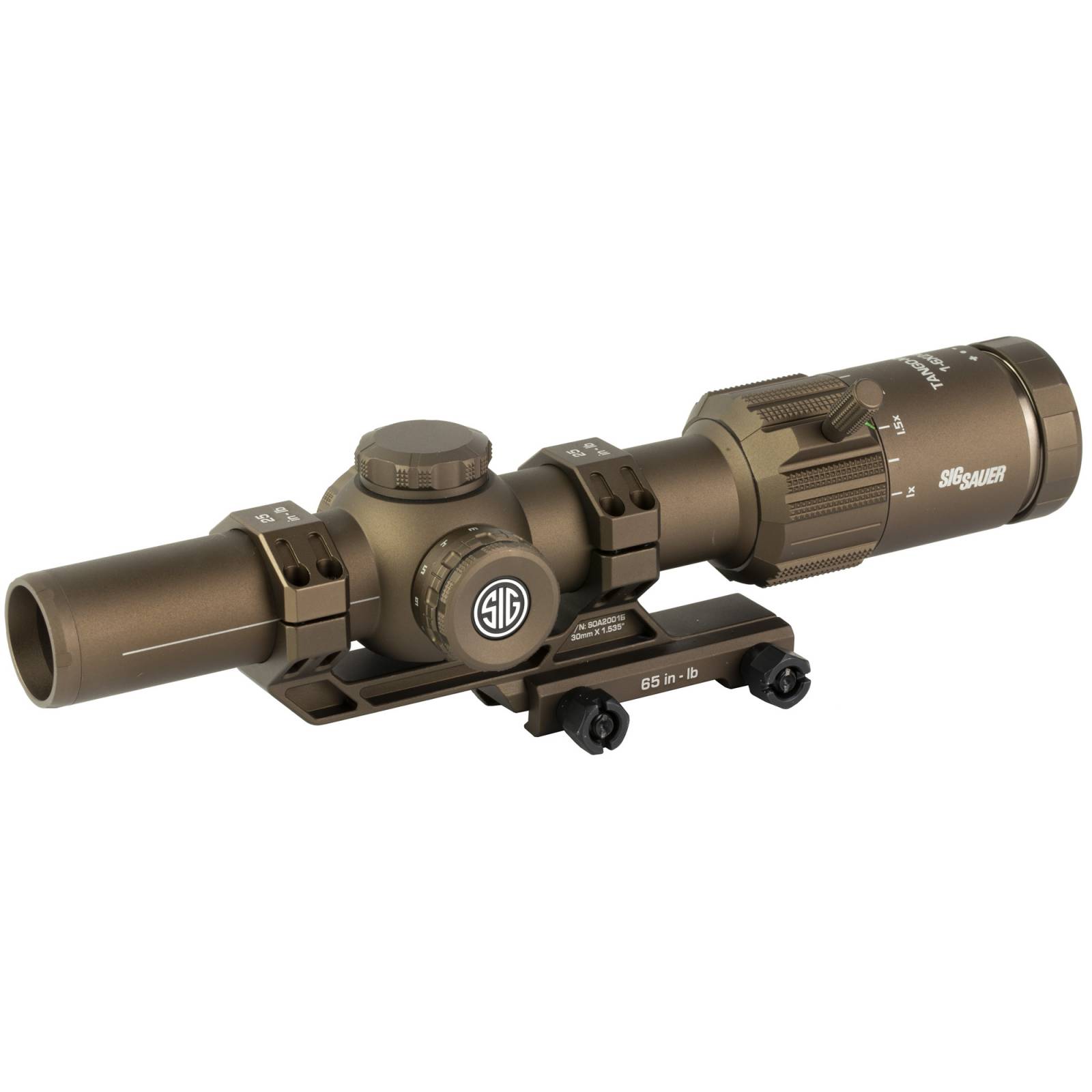 Sig Sauer Tango MSR 1-6x24mm, 30mm Tube, Illuminated BDC6 Reticle, 2nd Focal Plane, w/ Mount, Coyote Tan, Riflescope