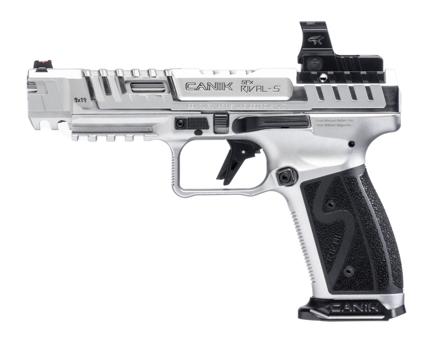 The new sfx rival-s pistol from canik comes with a steel frame and features an mo2 optic, available now at battlehawk armory