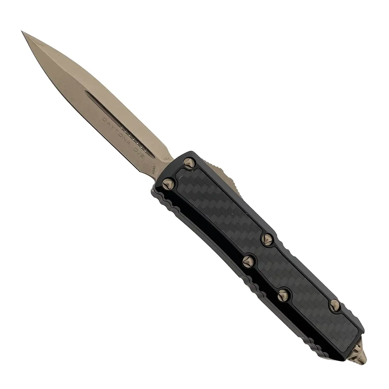 Microtech Daytona D/E Signature Series Bronze & Carbon Fiber Knife