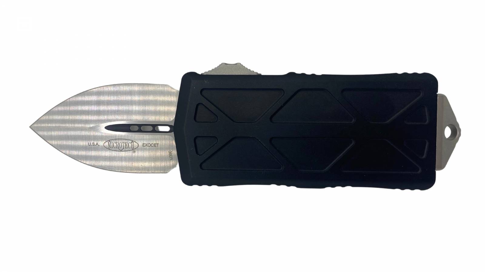 Microtech Exocet Dagger CA Legal OTF Satin D/E Black Handle Automatic Knife