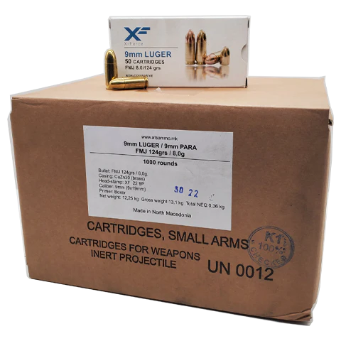 ATS X-FORCE SUMBRO 9mm 124gr Brass Pistol Ammunition (20x50rd) 1000rd ...