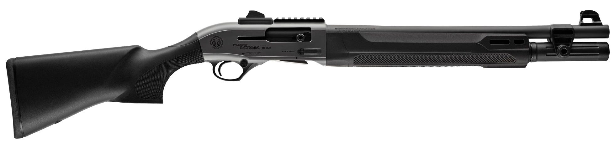 Beretta's A300 Ultima Patrol twelve-gauge shotgun with a three-inch chamber, seven plus one capacity, multiple M-LOK attachment points, and now finished in gray