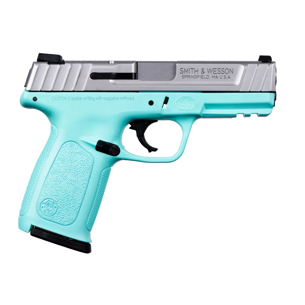 Smith & Wesson SD9VE 9mm (2)16Rd Magazines Robin Egg Blue Pistol