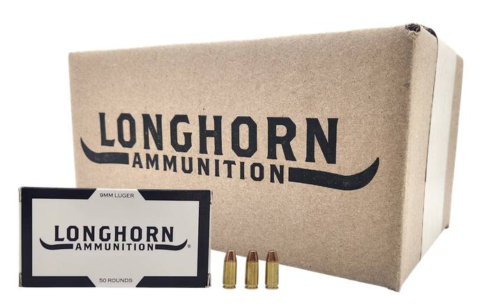 Longhorn Ammunition 9mm 125gr Sierra FMJ Match Centerfire Pistol Ammunition 1000rd Case - SHIPS FREE!