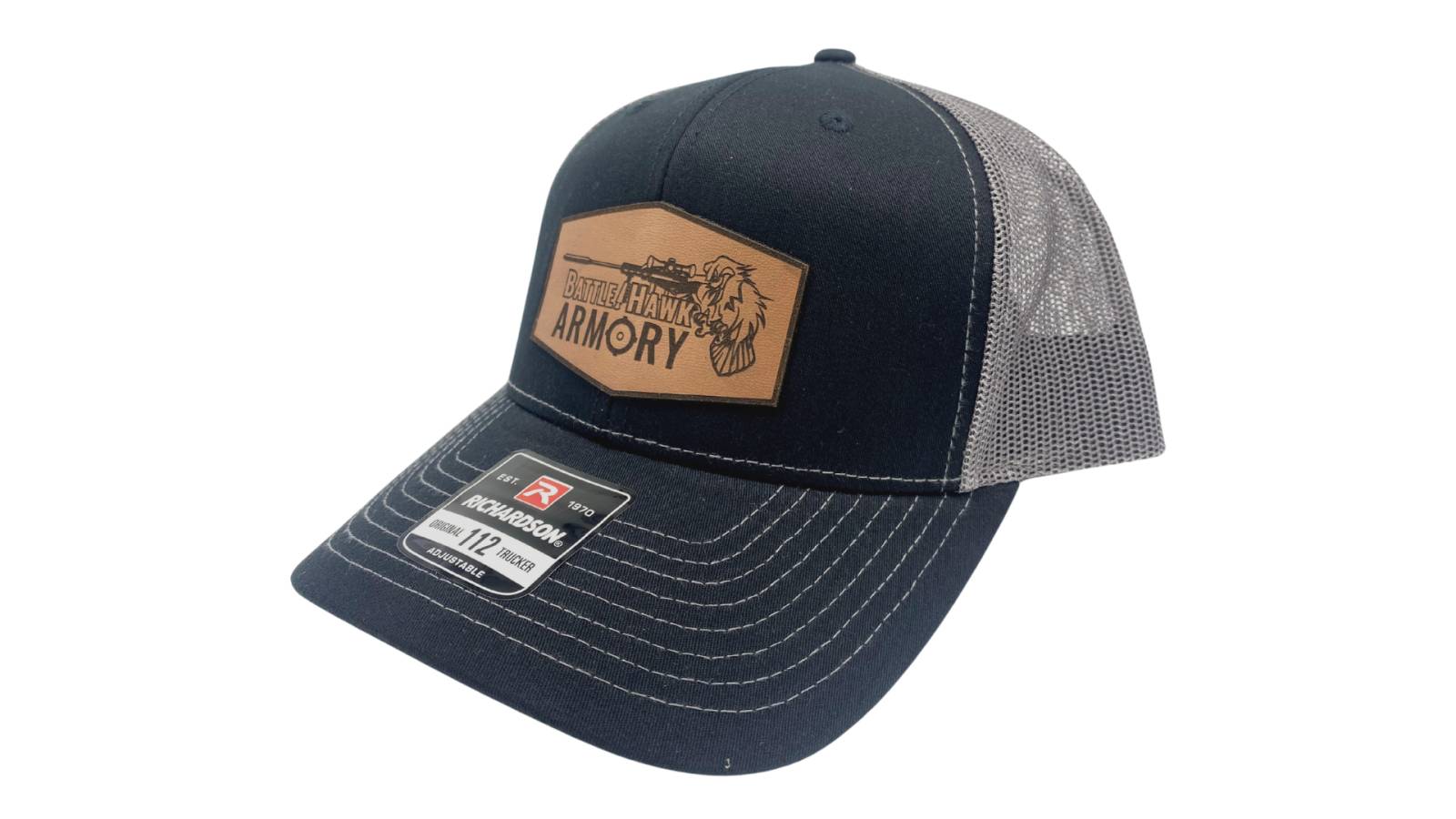 BattleHawk Armory Richardson 112 Snapback Trucker Hat- Black/Charcoal ...