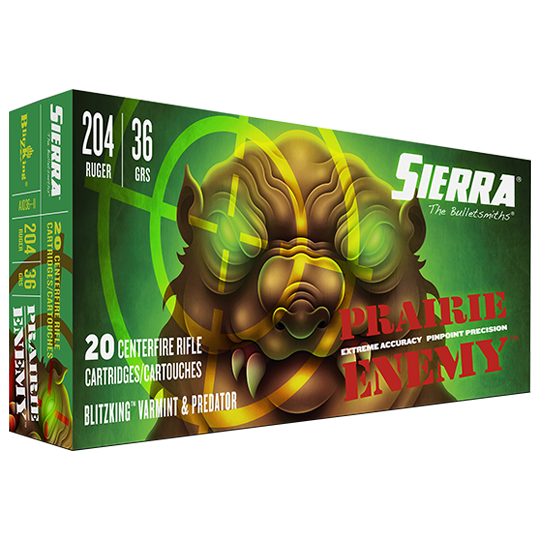 Sierra A1036 11Prairie Enemy .204 Ruger 36 GR Blitzking Varmint Predator 20RDS