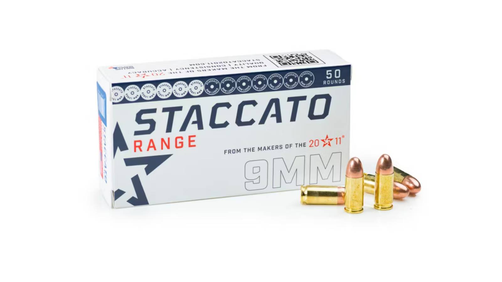 STACCATO 2011 Staccato 2011 Range Ammo 9mm 124 GR Full Metal Jacket FMJ 50RDS