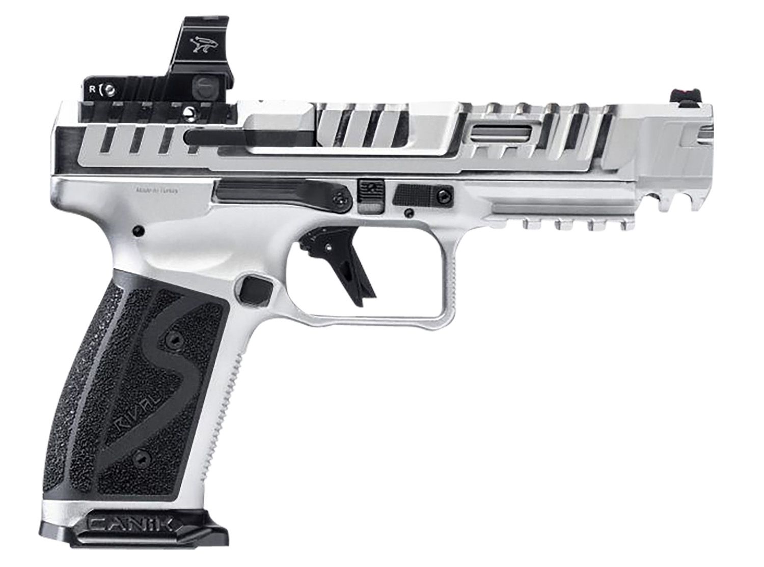 The new sfx rival-s pistol from canik comes with a steel frame and features an mo2 optic, available now at battlehawk armory