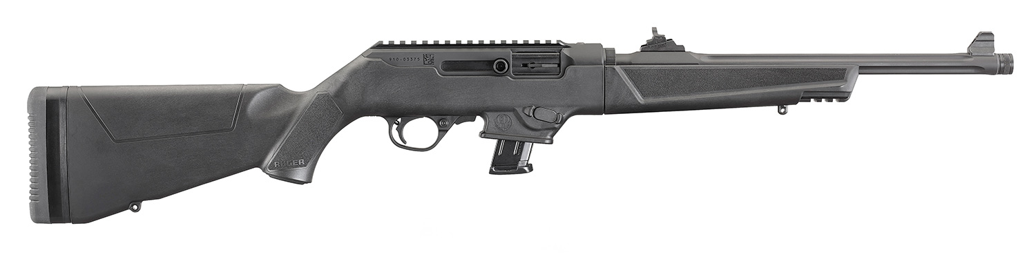 Introducing the Ruger PC Carbine CA COMPLIANT 9mm rifle at BattleHawk Armory! Designed to meet magazine capacity restrictions, this rifle ships with a 10-round magazine and offers interchangeable magazine wells for Ruger® and Glock® magazines.