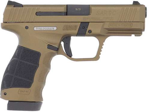 Discover the SAR USA SAR9 Compact 9mm Bronze Pistol, striking a balance between size and firepower. With its compact design, interchangeable grip, and sleek bronze finish, this pistol offers reliability and style for self-defense and concealed carry