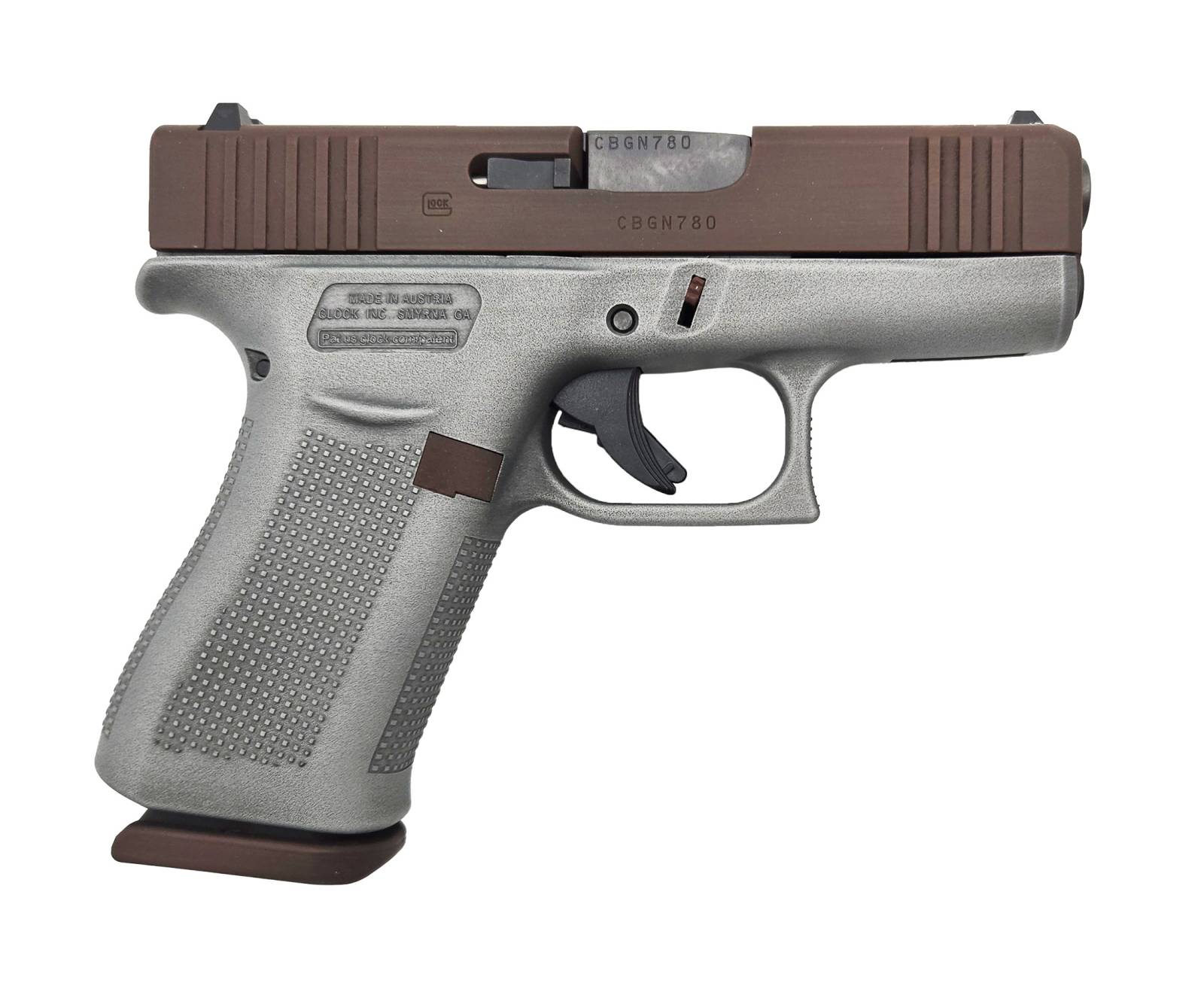 Glock GLOCK 43X 9MM PILLAGER BRONZE SILVER BATTLEWORN 10...