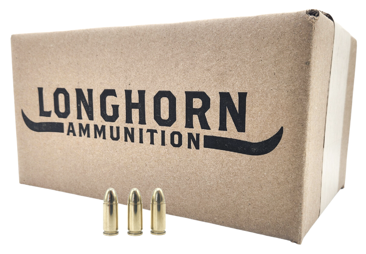 Longhorn Ammunition 9mm 124gr FMJ New Brass Ammunition 1000rd Case - $249.99 w Free Shipping