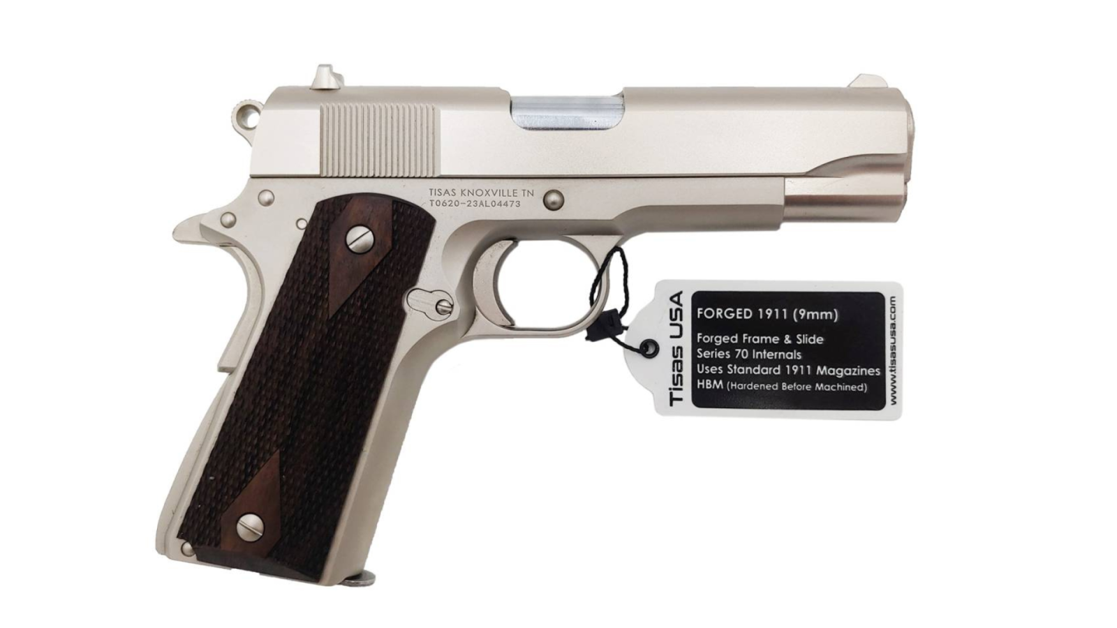 Tisas 1911A1 Tank Commander 9mm 4.25" 9+1 Nickel Plated Pistol