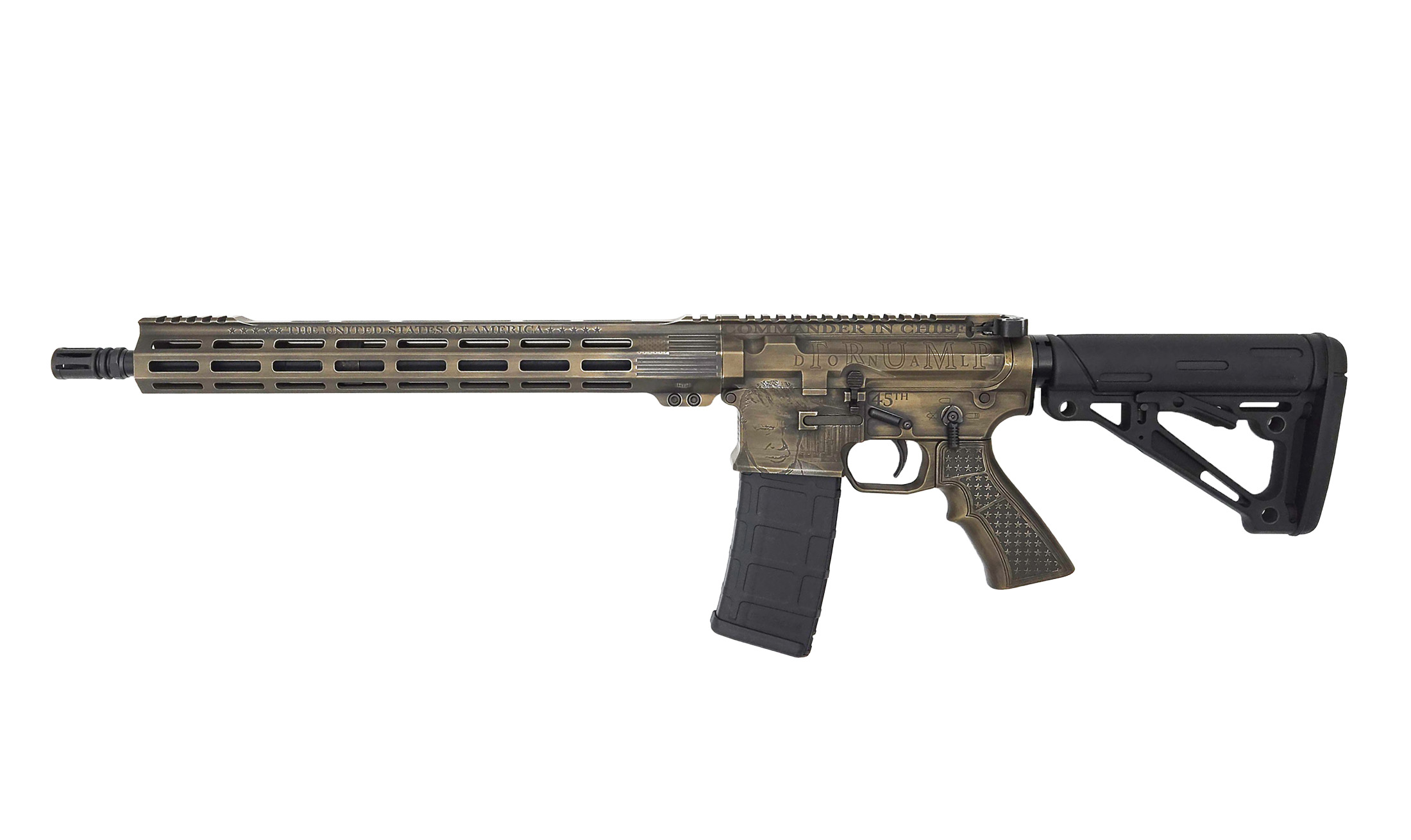 AUTO ORDNANCE TRUMP ENGRAVED BURNT BRONZE AR-15 5.56 16