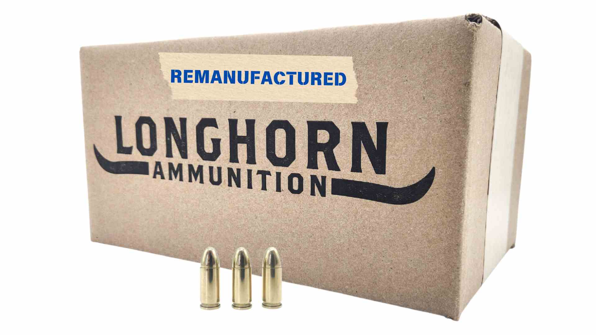 Longhorn Ammunition Remanufactured 9mm 124gr FMJ Centerfire Pistol Ammunition 1000rd Case