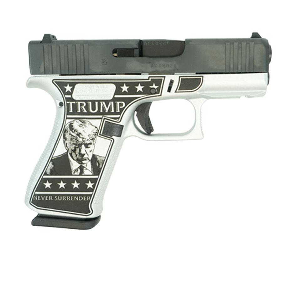 Glock 43x Custom "Trump Mug Shot" Handgun 9mm Luger 10rd Magazines (2) 3.4" Barrel Accessory Rail Pistol