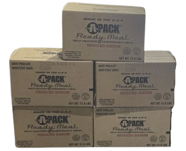 Ready Foods A-Pack Emergency MRE Meal Ready to Heat & Eat, Military Surplus 5x12 Pack Cases, 60 Meals Total