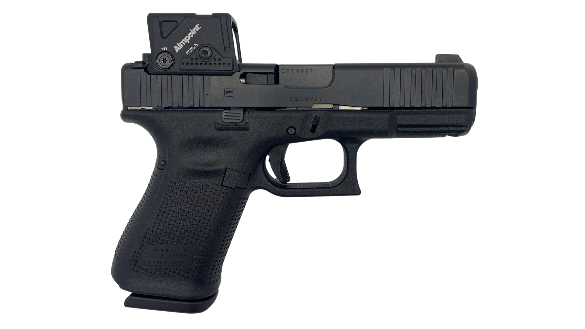 Glock 19 Gen 5 MOS8, 9mm, 4.02' Barrel, 3- 15rd Magazines, Aimpoint COA Red Dot, Pistol