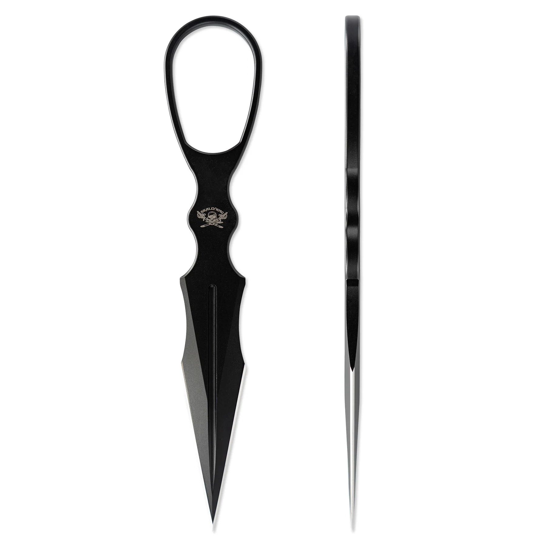 Skallywag Tactical D2 Dagger w/ Shealth, Black | BattleHawk Armory