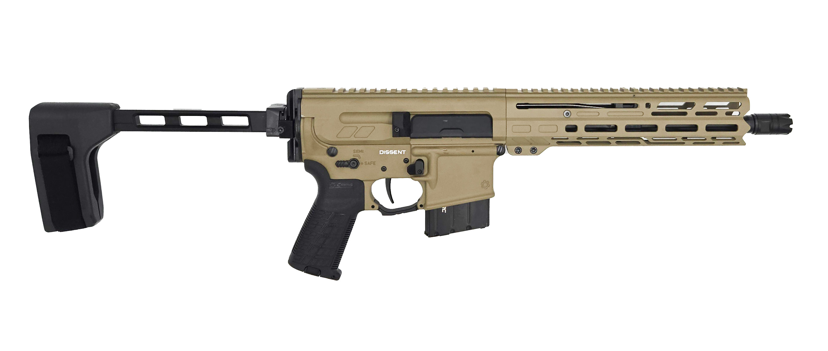 CMMG Cmmgdissent MK4 .338 ARC 10.5 Barrel 1 10RD Magazine Coyote Tan Braced Pistol