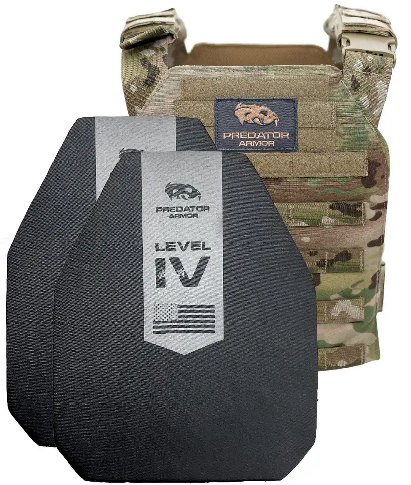 Predator Armor Level IV Plate Carrier Package - Ceramic - Multi-cam ...