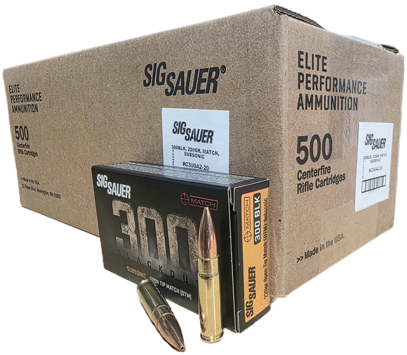 Sig Sauer Match Subsonic .300BLK 220GR OTM 500RD Case