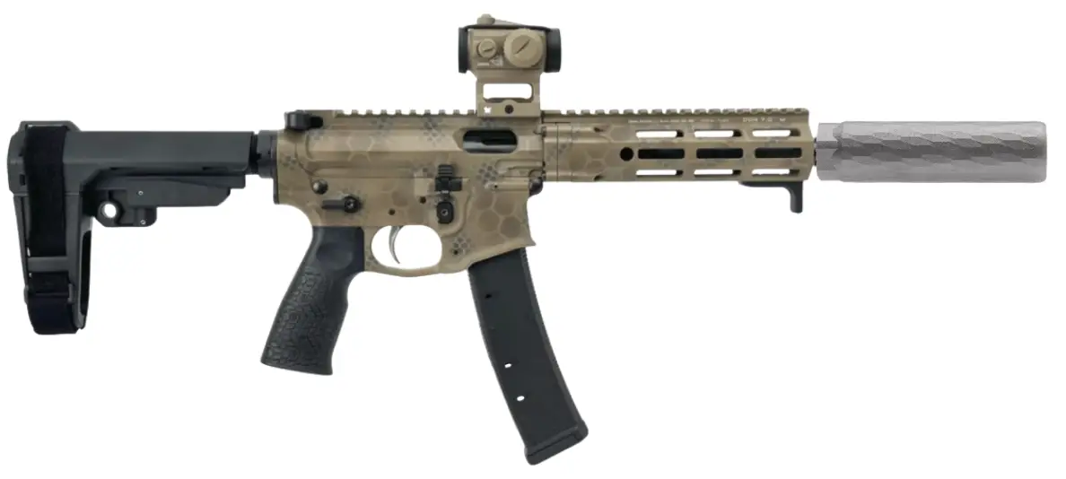 Daniel Defense DDPCC 9mm Pistol Arid Rattlecan with Vortex Crossfire & Suppressor
