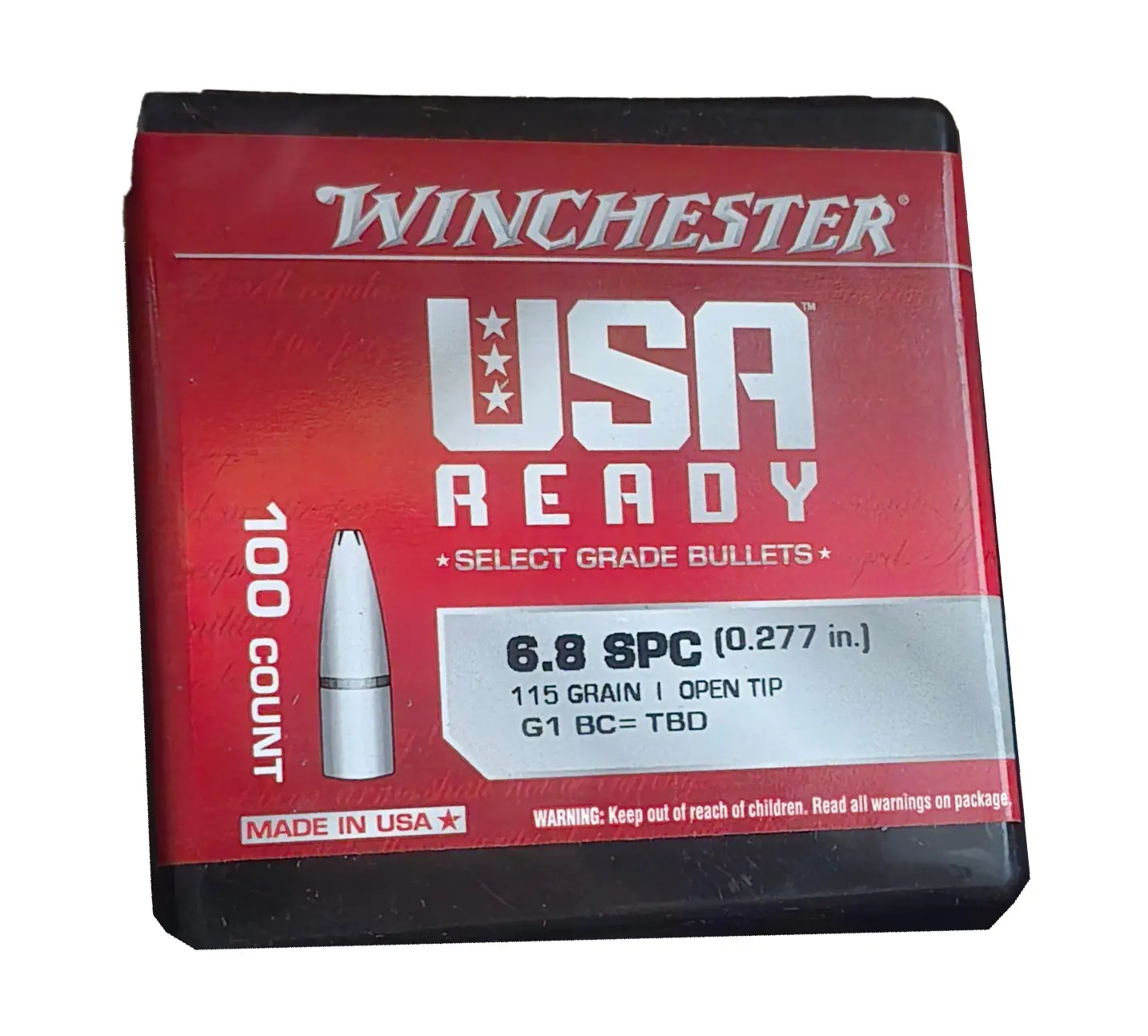 WIN WBR68115 6.8 REM SPC 115 FMJ OT 100/10