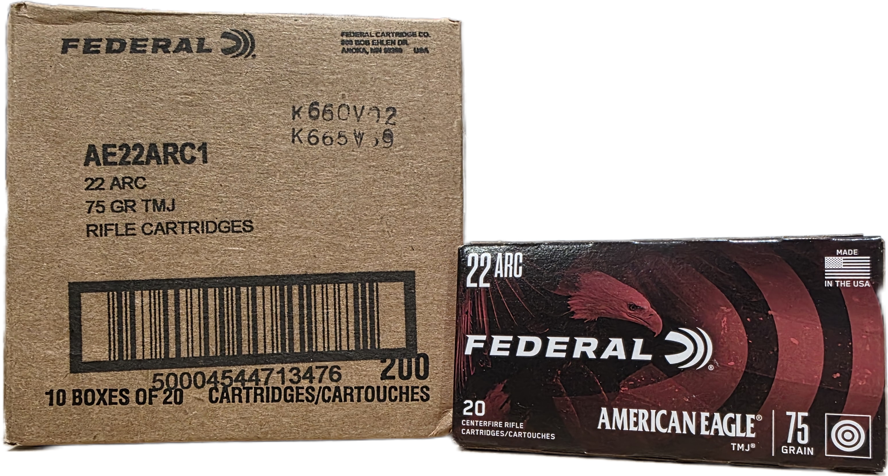 Federal Federal American Eagle 22 ARC, 75gr TMJ, 200rd Cas...