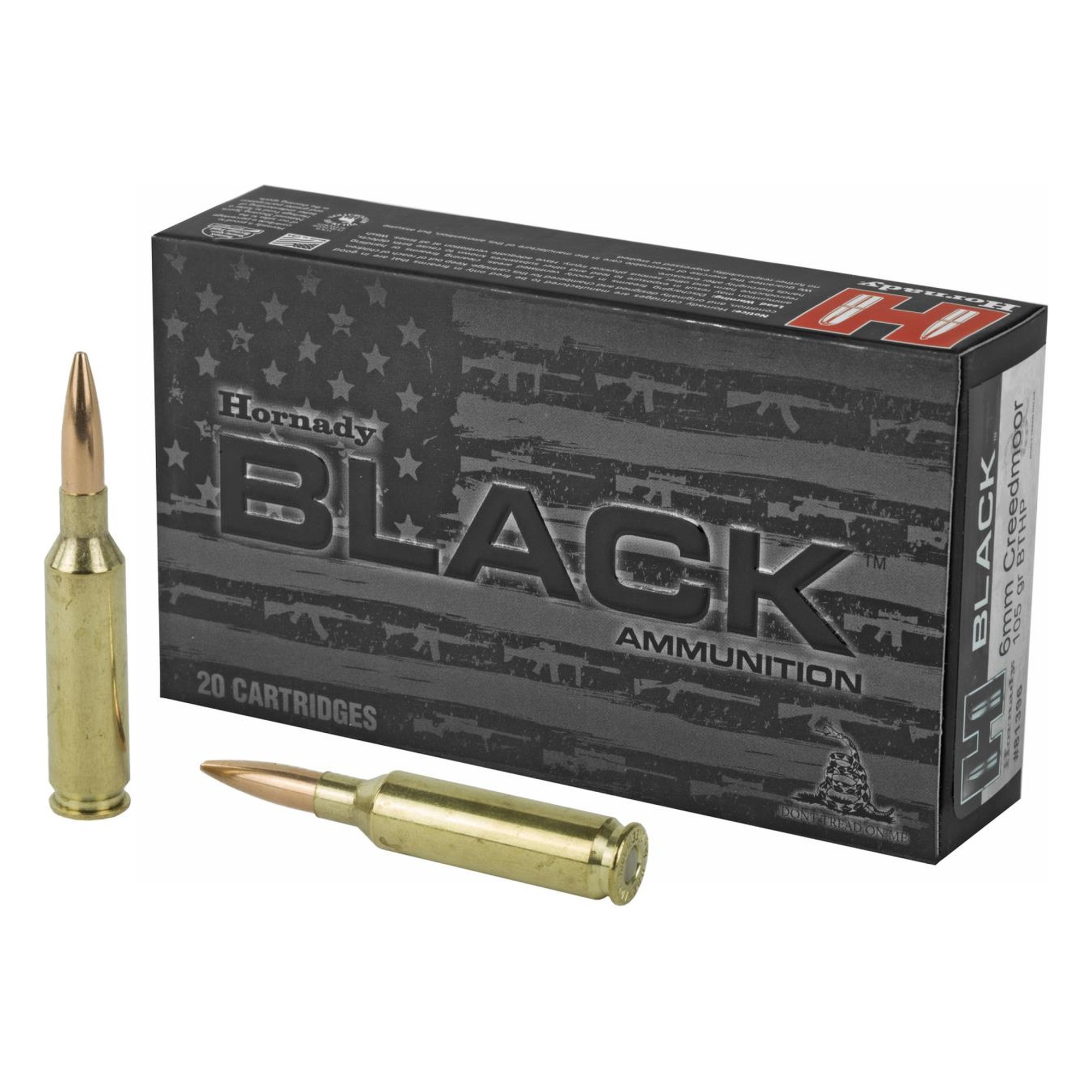 Hornady Black 6mm Creedmoor 105gr BTHP Ammo, 20 Rounds