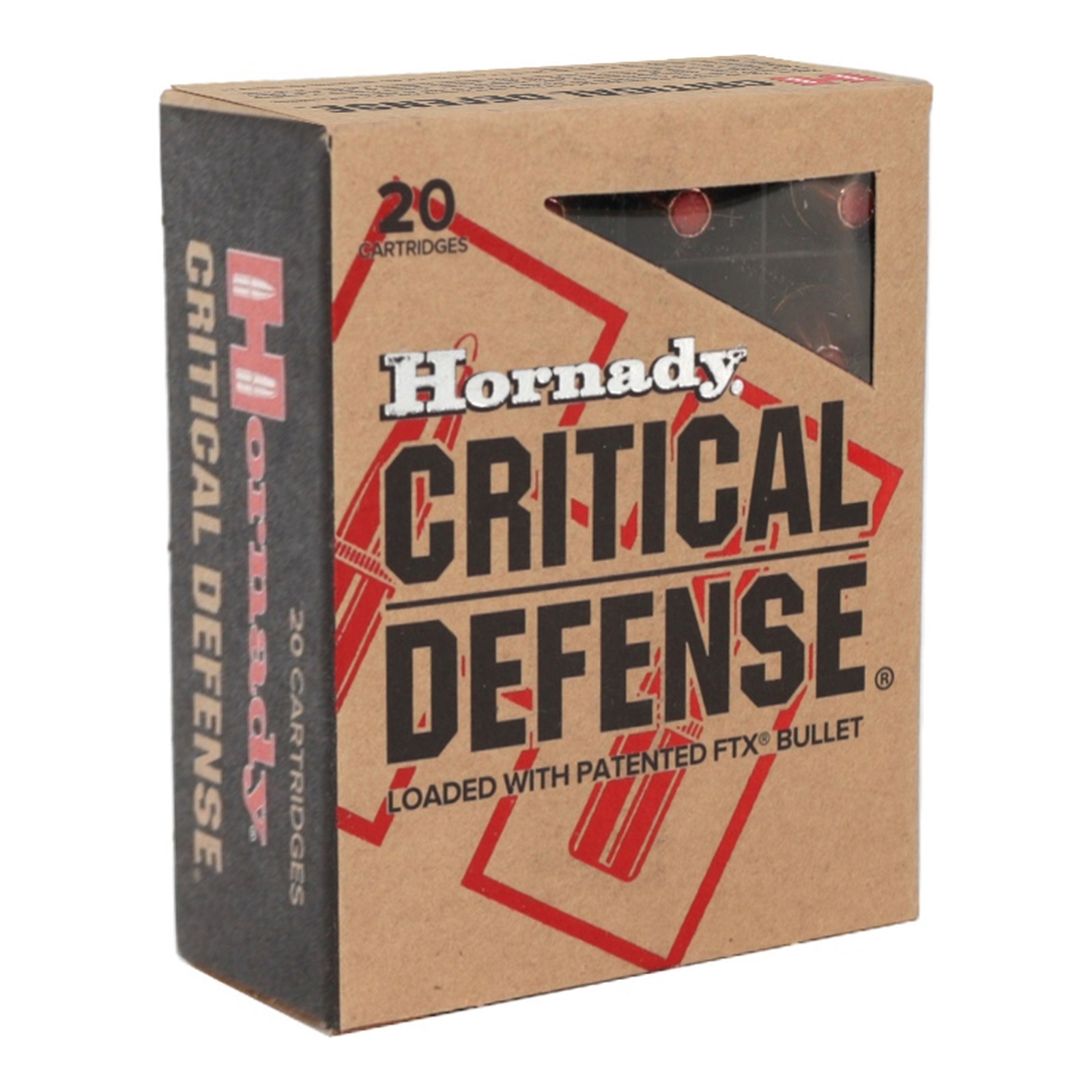 Hornady Critical Defense 40 S&W 165gr FTX Ammo, 20rd Box