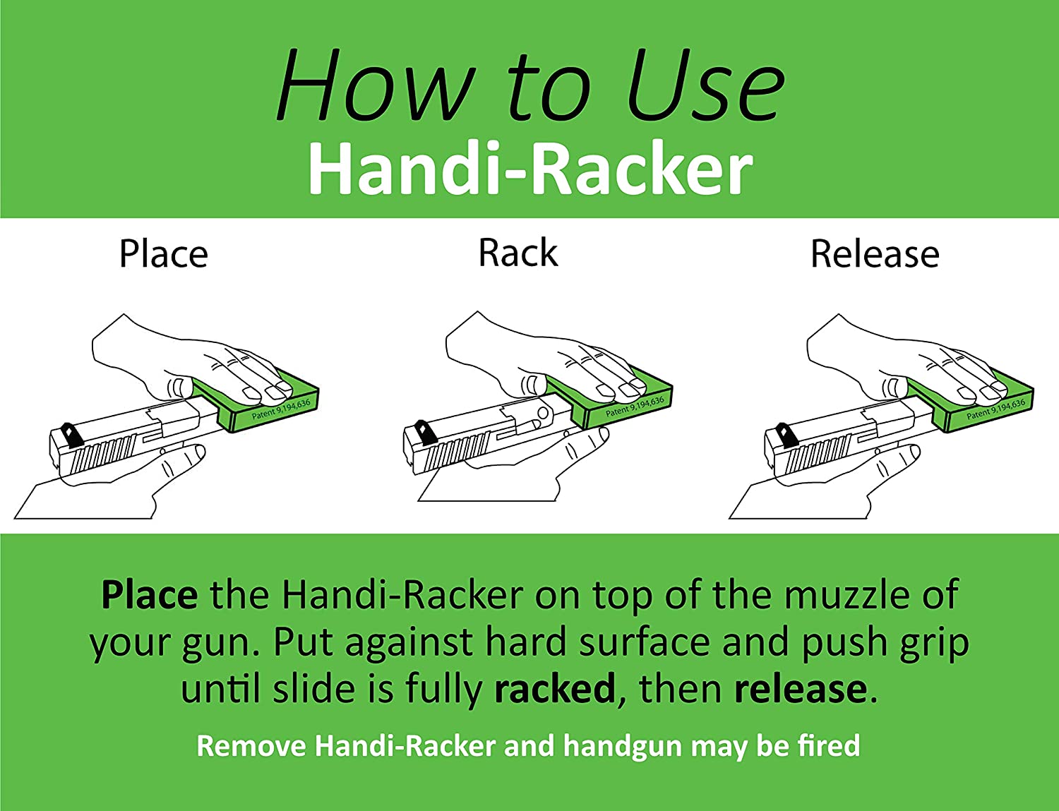 HANDI-RACKER COMPACT Tool to Help Assist in Racking a Pistol - For ...