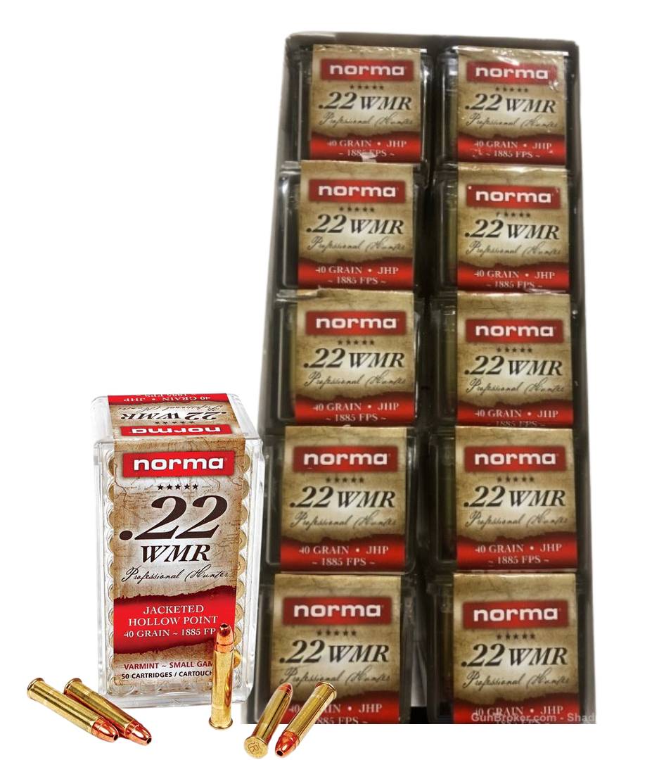 Ruag Ammotec USA 297140050 22 WMR 40 GR Jacketed Hollow Point 50 Bx 40 Cs