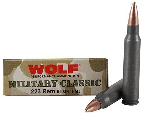 WOLF MC 223 55GR STEEL CASED RIFLE AMMUNITION FMJ 20 RD BX | BattleHawk ...