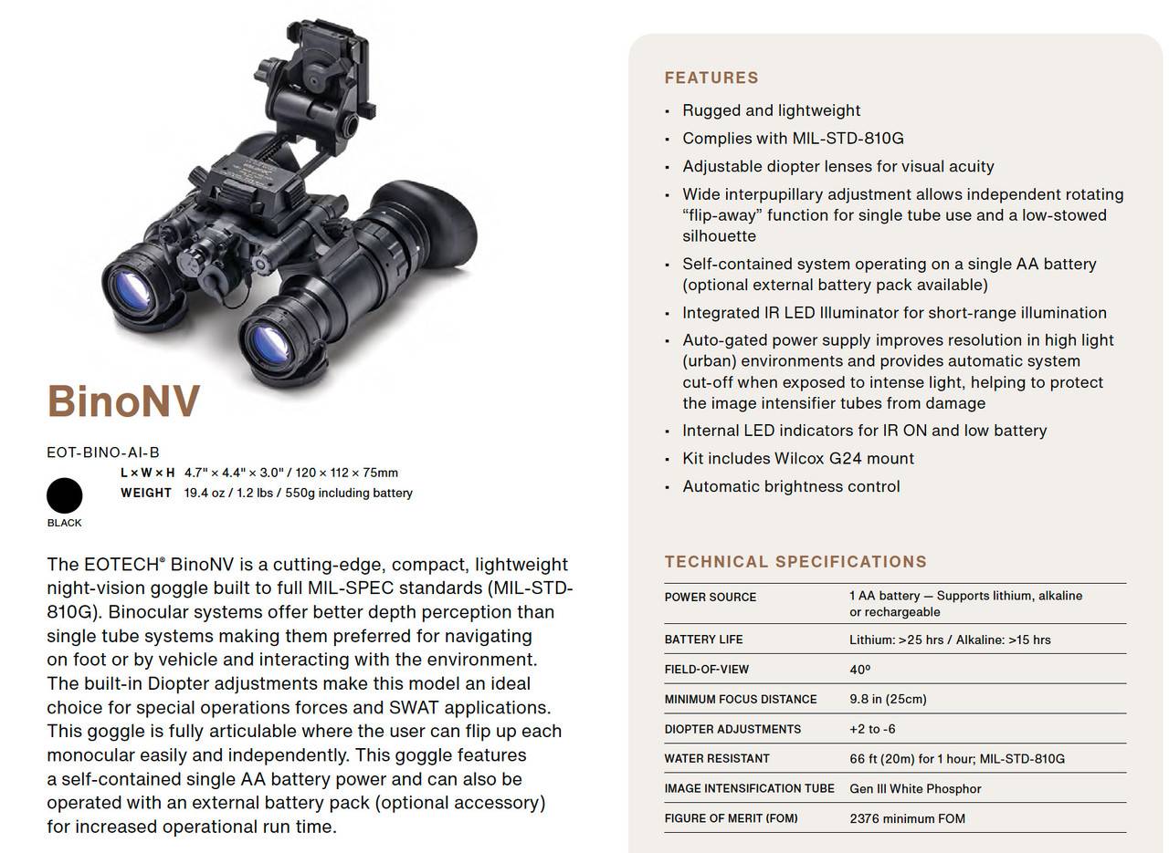 Eotech Night Vision BinoNV