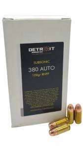 Detroit Ammunition Subsonic 380 AUTO 100 Gr Round Nose 50rds