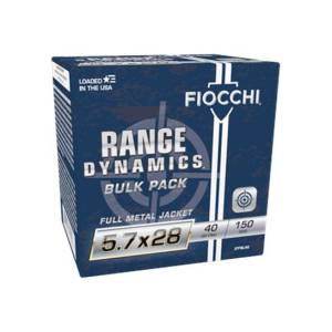 Fiocchi A57FMJ40 Range Dynamics 5.7X28mm 40 gr Full Metal Jacket (FMJ) 150RD BOX