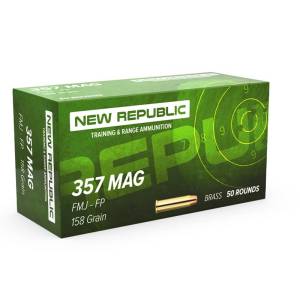 New Republic Traning and Range Brass 357 Mag 158Gr FMJ 50Rd Box