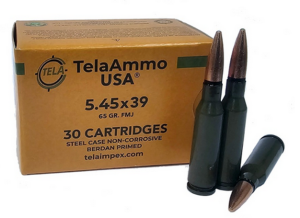 TelaAmmo 5.45x39mm 65gr Steel Cased FMJ Rifle Ammunition 30rd Box