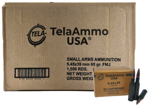 TelaAmmo 5.45x39mm 65gr Steel Cased FMJ Rifle Ammunition 1500rd Case