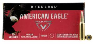 Federal AE224VLK1 American Eagle  224 Valkyrie 75 gr Total  Metal Jacket (TMJ) 20 Bx/ 10 Cs