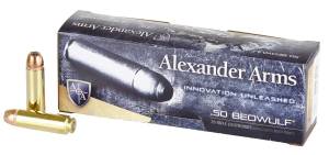 Alexander Arms AB350XTPBOX Rifle Ammo  50 Beowulf 350 gr Hornady XTP Hollow Point 20 Box