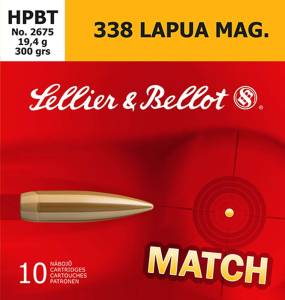 Sellier & Bellot .338 Lapua Mag, 300gr HPBT, 10rd Box