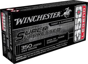 Winchester Ammo Super Suppressed 350 Legend 255 Gr Open Tip Subsonic Range 20rds