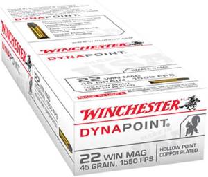 Winchester Ammo USA22M USA Dynapoint 22 Mag 45 gr Copper Plated Hollow Point (CPHP) 50 Bx/ 40 Cs