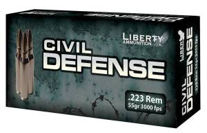 Libert Ammunition Civil Defense .223 Rem 55GR Copper Mono Frag HP Lead Free 20RD BOX