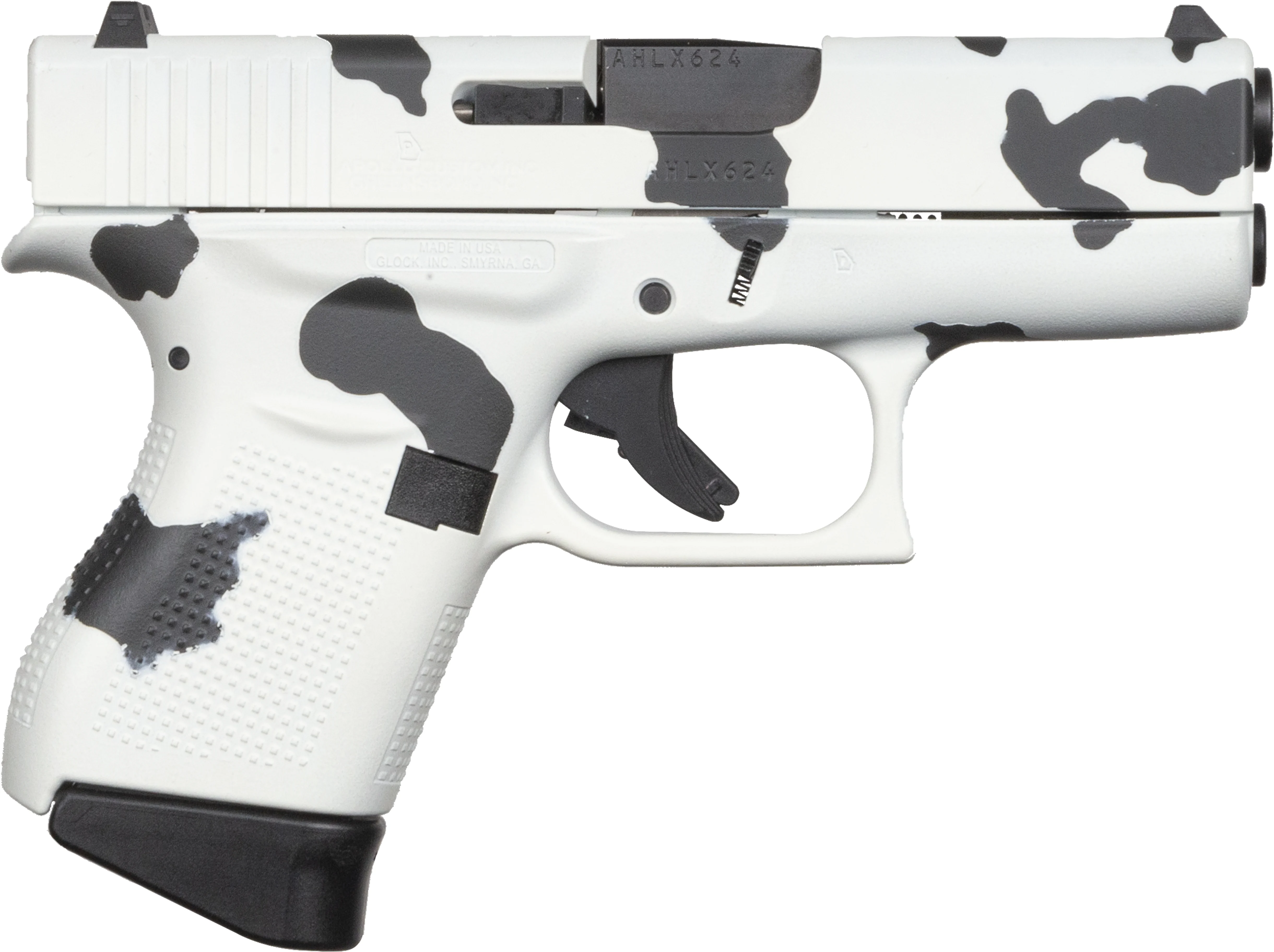 Glock G43 9mm 6+1 3.39" Barrel Apollo Custom Cow Pattern Finish-img-0